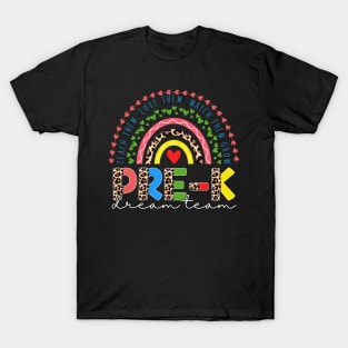 PreK Dream Team Leopard Rainbow Teacher Squad Back To School T-Shirt